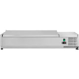 Refrigerated Servery Prep Top 1400mm 6x Gn1/3 Depth 380mm Stainless Steel Lid |  Ga514