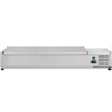 Refrigerated Servery Prep Top 1500mm 6x Gn1/3 Depth 380mm Stainless Steel Lid |  Ga515