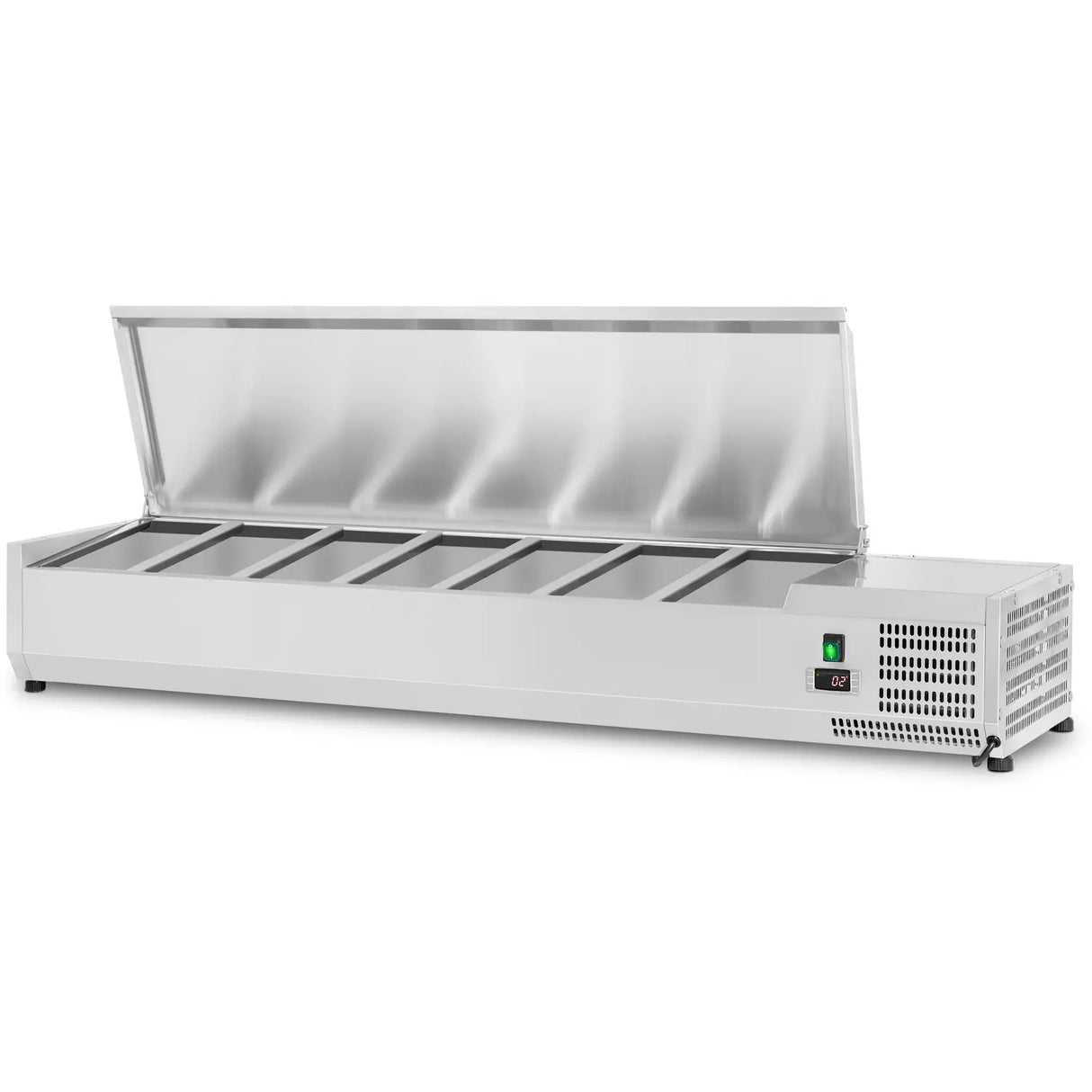 Refrigerated Servery Prep Top 1600mm 7x Gn1/3 Stainless Steel Lid |  Thvd1600/380
