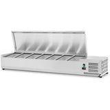 Refrigerated Servery Prep Top 1600mm 7x Gn1/3 Stainless Steel Lid |  Thvd1600/380