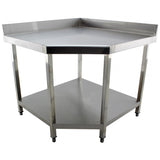 Commercial Work Table Corner Unit Stainless Steel Sides 600mm Upstand | Gesr106 A