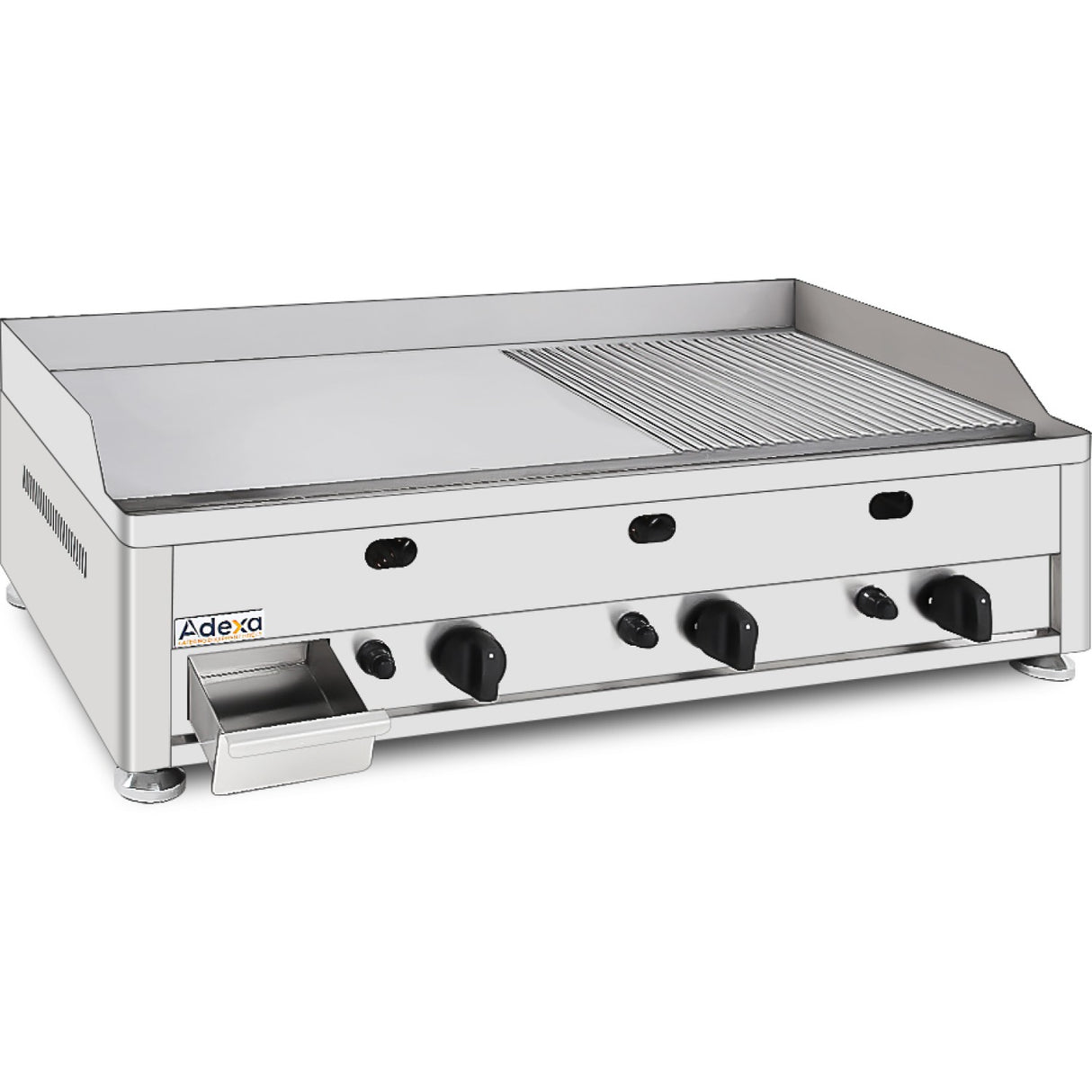 Commercial Gas Griddle Smooth/Ribbed plate 3 zones 9kW Countertop |  GGN10002