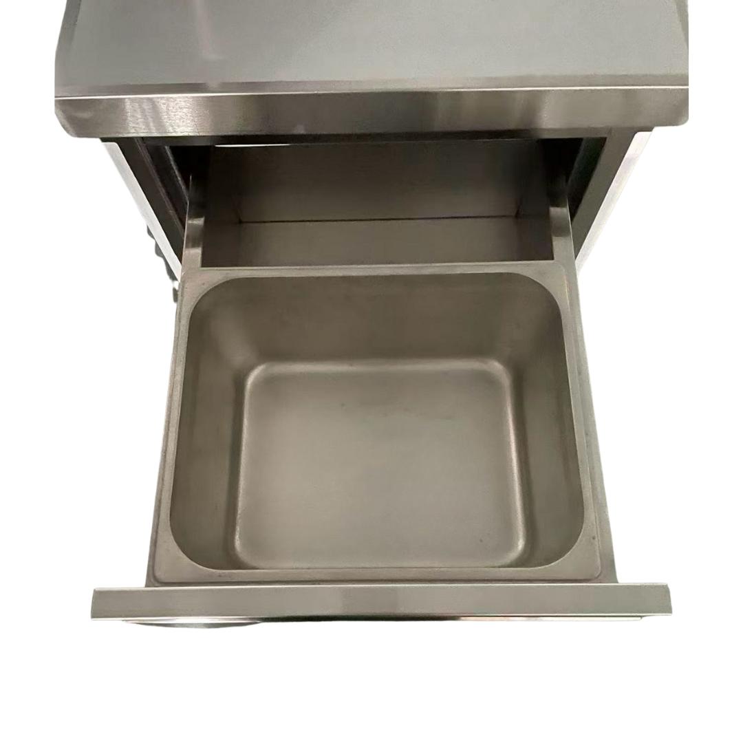 141063 - Stainless Steel Work Table Cabinet with 2 x 3 Drawers + Upstand 1000 mm Wide