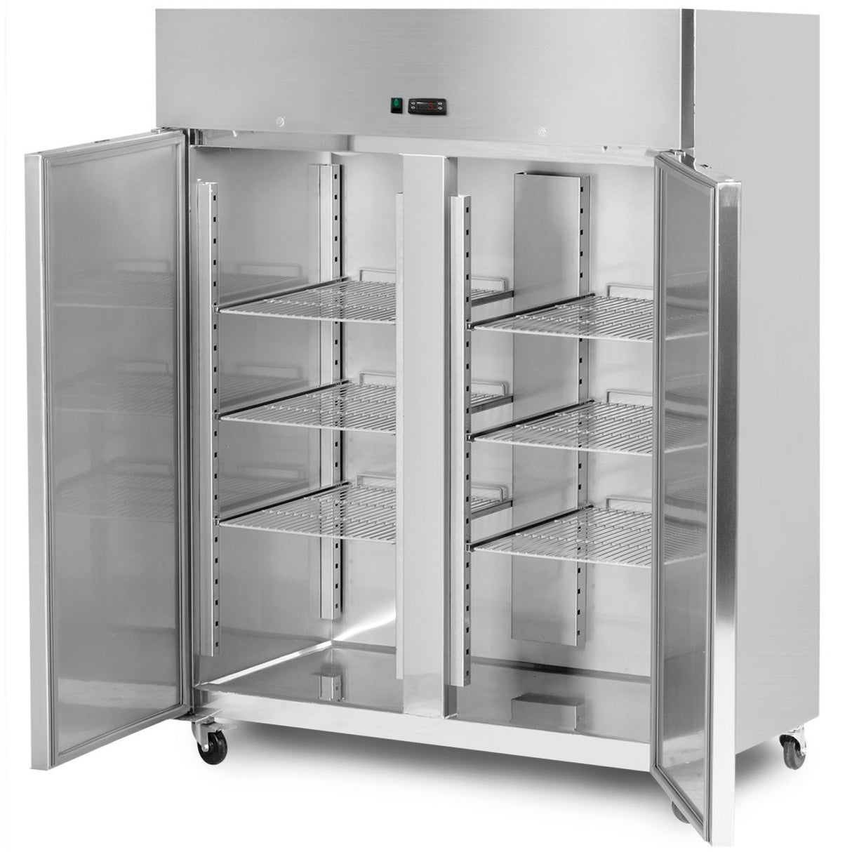1200lt Professional Refrigerator Stainless Steel Upright Cabinet Twin Door Gn2/1 Ventilated Cooling | R1200 V