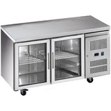 Commercial Refrigerated Counter 2 Glass Doors Depth 700mm | Gn2100 Tng