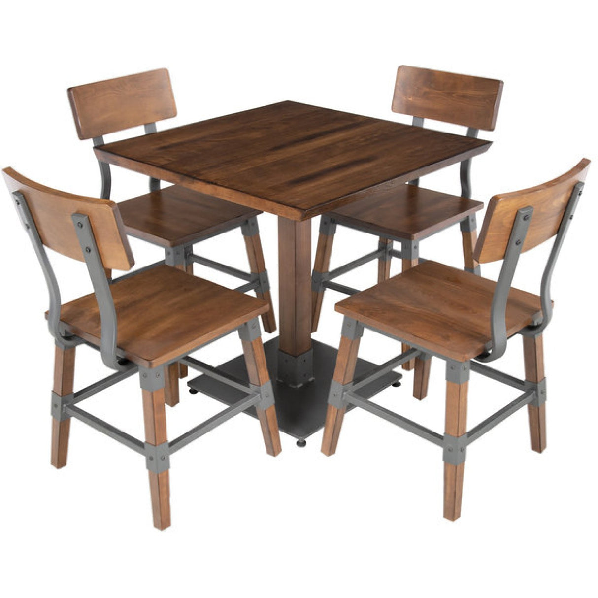 Rustic Bistro Table Walnut Top 600x600mm Indoors |  Gs10143 Table24
