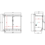 Double Waste Bin Enclosure Cabinet With Drop Hole 1138x560x1160mm Black |  Gs30200