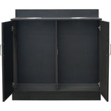 Double Waste Bin Enclosure Cabinet With Drop Hole 1138x560x1160mm Black |  Gs30200