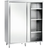Upright Pan Cupboard Stainless Steel Sliding Doors 3 Shelves 1200x500x1800mm |  Gsk12518 Sm
