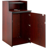 Waste Bin Enclosure Cabinet With Drop Hole And Tray Shelf 625x605x1210mm Mahogany | Gslj0003 M