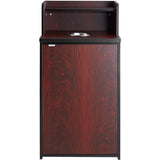 Waste Bin Enclosure Cabinet With Drop Hole And Tray Shelf 625x605x1210mm Mahogany | Gslj0003 M