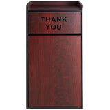 Commercial Rubbish Bin Cabinet &Amp; Tray Shelf 'Thank You' Mahogany |  Gslj006 M