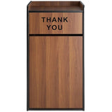 Commercial Rubbish Bin Cabinet &Amp; Tray Shelf 'Thank You' Walnut |  Gslj006 W