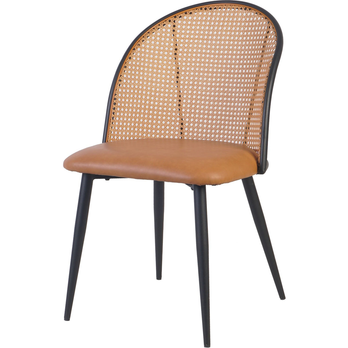 Bistro Rattan Chair With Black Vinyl Seat Round Back |  Gsm1023 Black