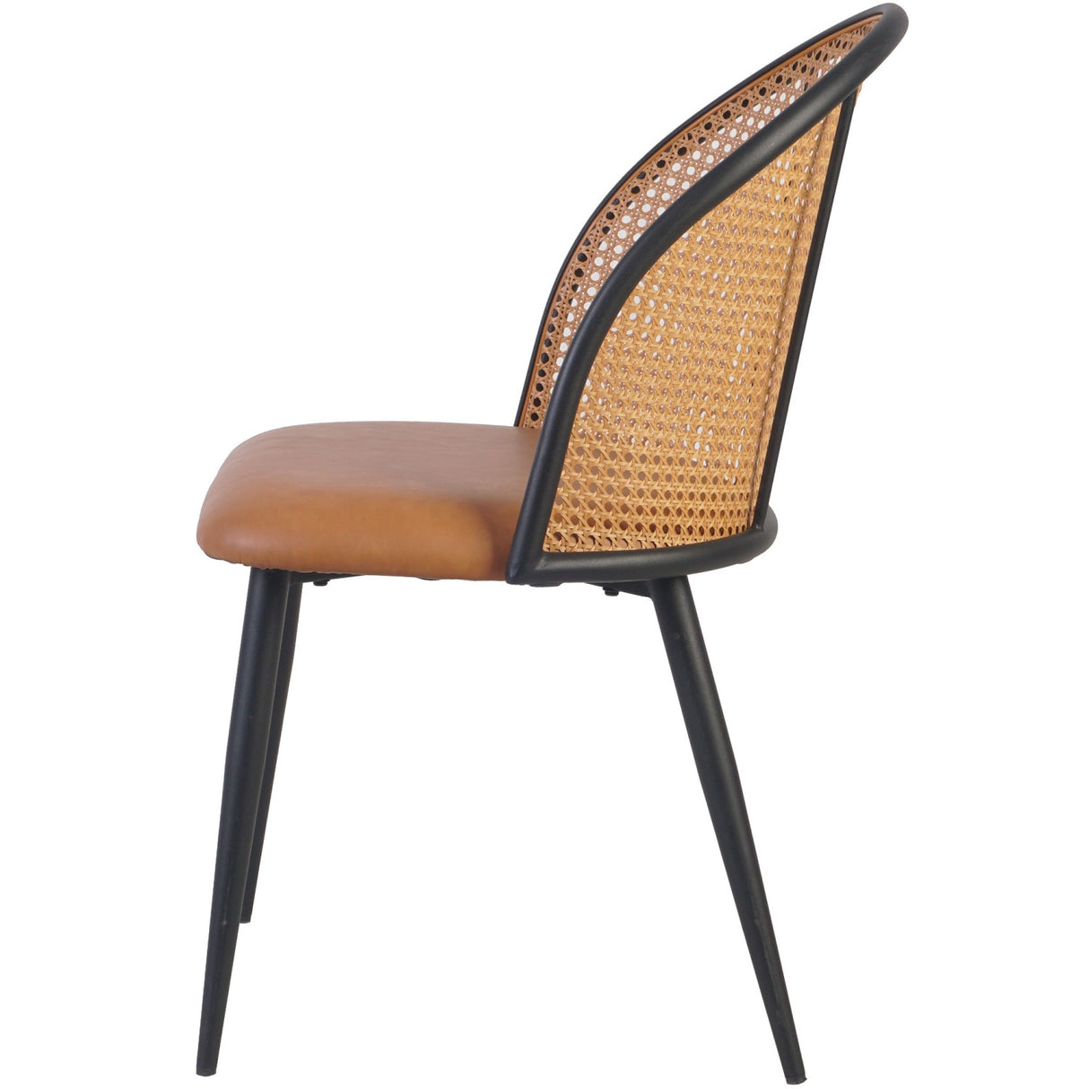 Bistro Rattan Chair With Black Vinyl Seat Round Back |  Gsm1023 Black