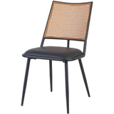 Bistro Rattan Chair With Black Vinyl Seat Square Back |  Gsm1024 Black