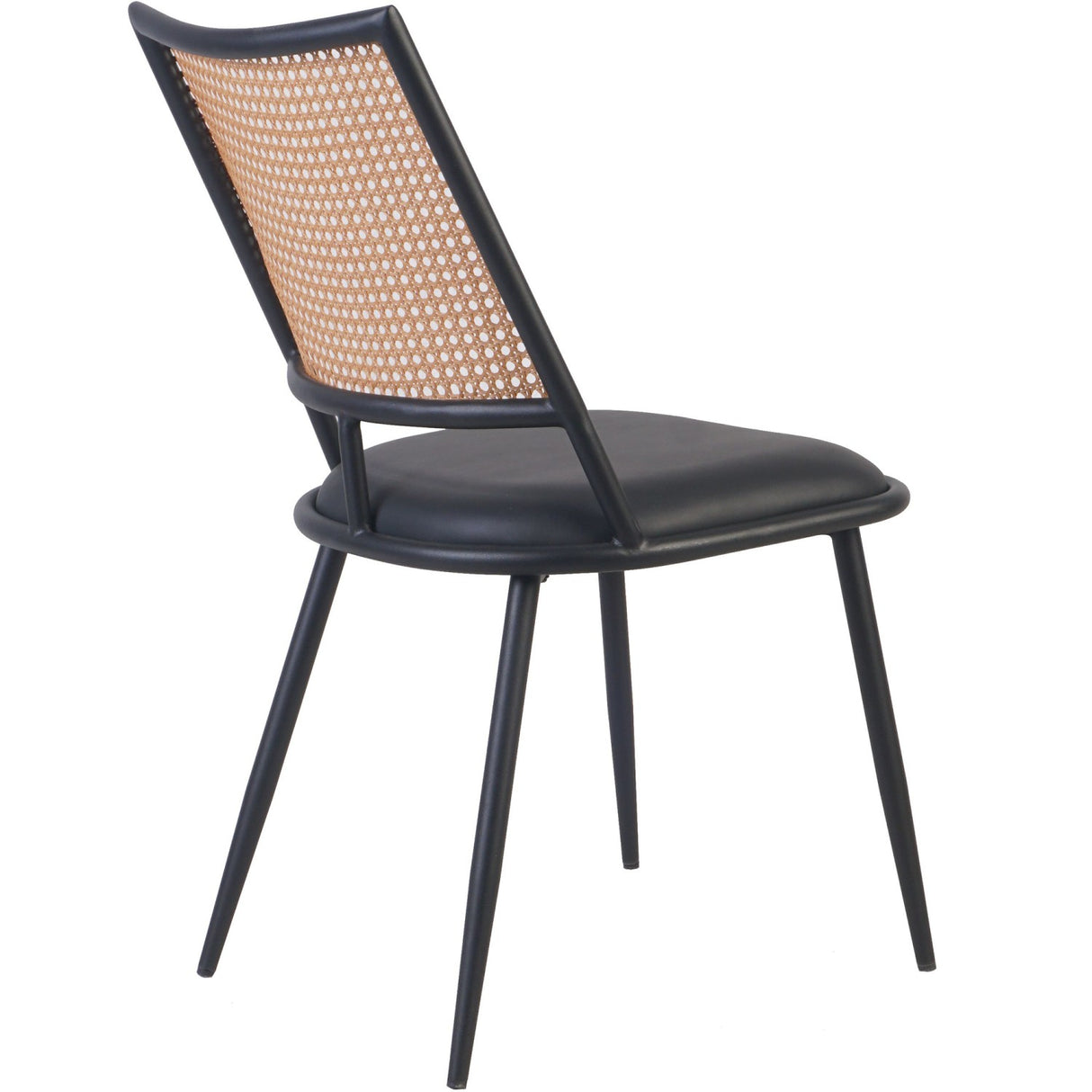 Bistro Rattan Chair With Black Vinyl Seat Square Back |  Gsm1024 Black