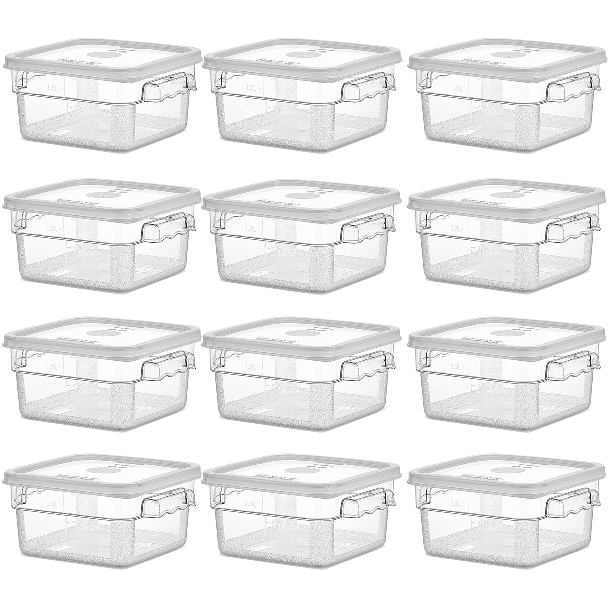 Pack of 12 Food storage Container with lid 1.9 litre 201x189x97mm Polypropylene |  GSPP2+GSPPL2