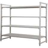 Multifunction 4 Tier Shelving Unit Grey Polypropylene (Pp) 1520×357×1796mm | Gzfh1506
