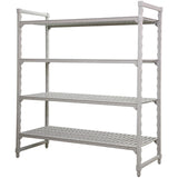 Multifunction 4 Tier Shelving Unit Grey Polypropylene (Pp) 1220×460×1796mm | Gzfh1510