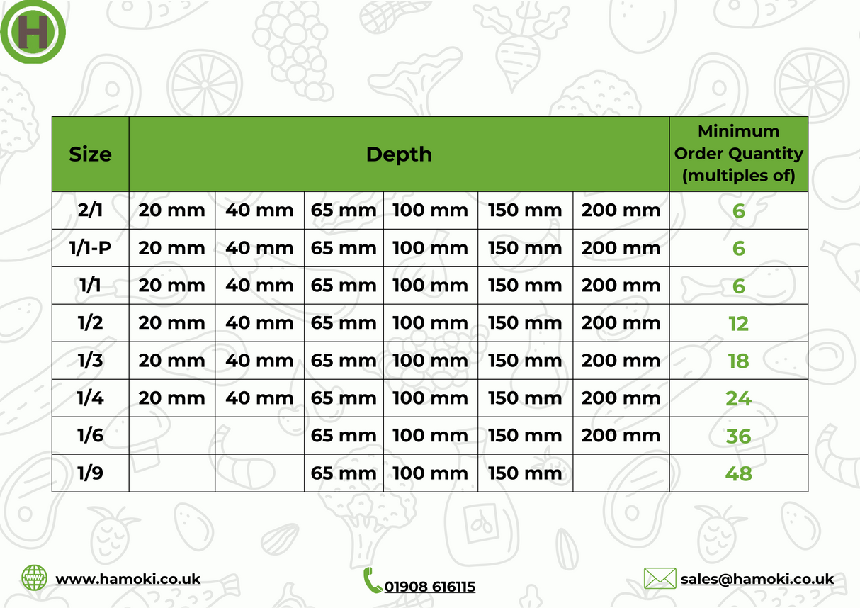 301050 - Stainless Steel Gastronorm Pan GN 1/6 Depth 150mm (1 box/36 units)