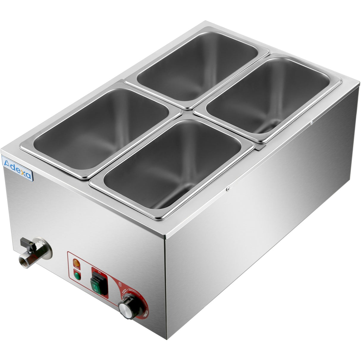 Commercial Bain Marie With Drain Tap 4x Gn1/4 Including 4 Containers With Lid |  Hb4