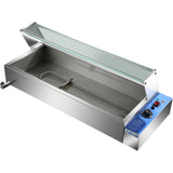 Commercial Bain Marie With Glass Top Sneeze Guard 3x Gn1/2 | Hbm23
