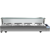 Commercial Bain Marie With Glass Top Sneeze Guard 4x Gn1/2 | Hbm24