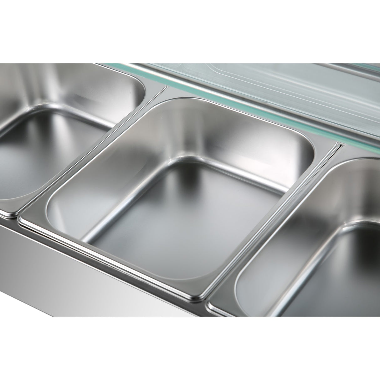Commercial Bain Marie With Glass Top Sneeze Guard 4x Gn1/2 | Hbm24