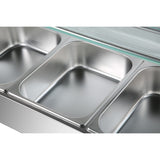 Commercial Bain Marie With Glass Top Sneeze Guard 4x Gn1/2 | Hbm24