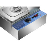 Commercial Bain Marie With Glass Top Sneeze Guard 5x Gn1/2 | Hbm25