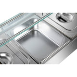 Commercial Bain Marie With Glass Top Sneeze Guard 5x Gn1/2 | Hbm25