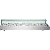 Commercial Bain Marie With Glass Top Sneeze Guard 6x Gn1/2 | Hbm26