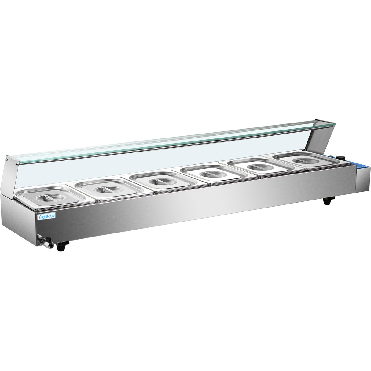 Commercial Bain Marie With Glass Top Sneeze Guard 6x Gn1/2 | Hbm26