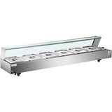 Commercial Bain Marie With Glass Top Sneeze Guard 6x Gn1/2 | Hbm26