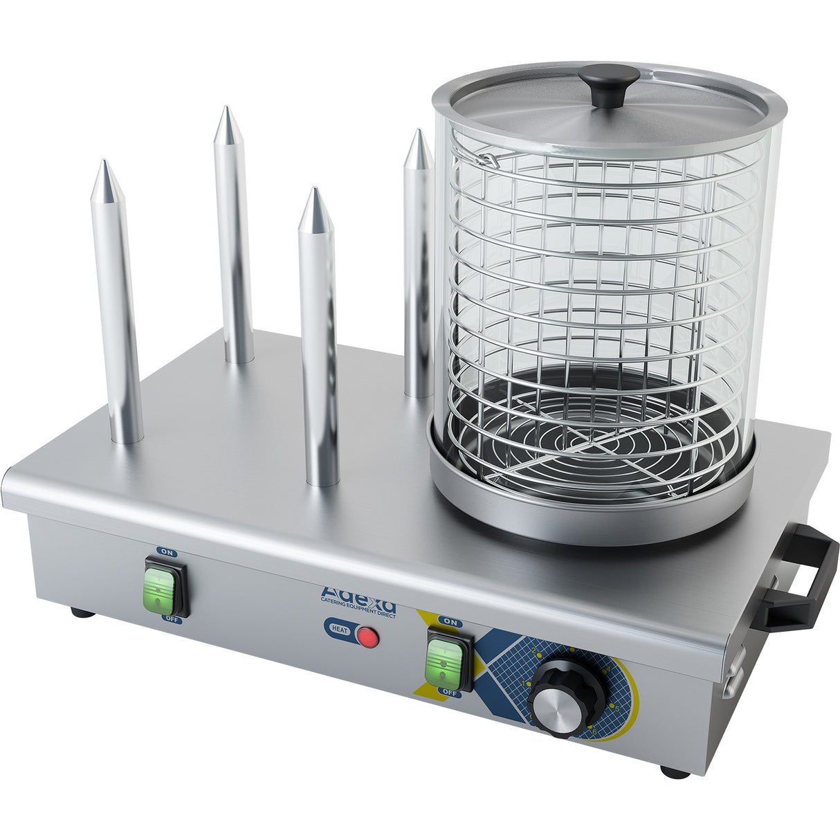 Commercial Hot Dog Warmer 4 Bun Spikes |  Hdw4