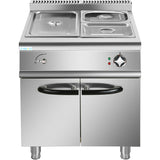 Commercial Electric Bain Marie With Cabinet 1x Gn1/1 + 2x Gn1/2 5k W 700mm Depth |  Heb709 A