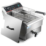 Commercial Fryer Single Electric 16 Litre 5k W Countertop Drainage Tap |  Hef161 V