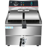 Commercial Fryer Single Electric 16 Litre 5k W Countertop Drainage Tap |  Hef161 V