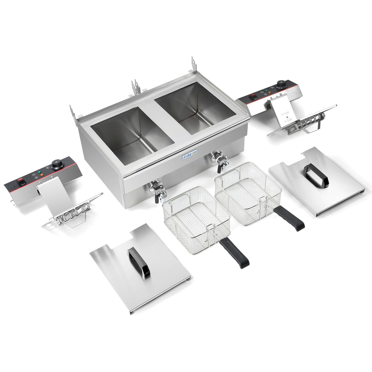 Commercial Fryer Double Electric 2x16 Litre 10k W Countertop Drainage Tap | Hef162 V