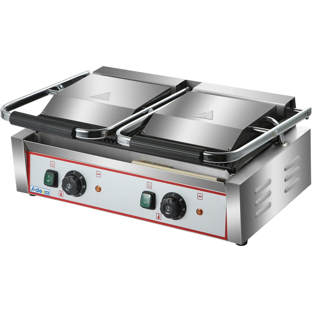 Heavy Duty Twin Panini Contact Grill Ribbed 3.6k W Dual Zone |  Heg813