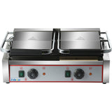 Heavy Duty Twin Panini Contact Grill Ribbed 3.6k W Dual Zone |  Heg813
