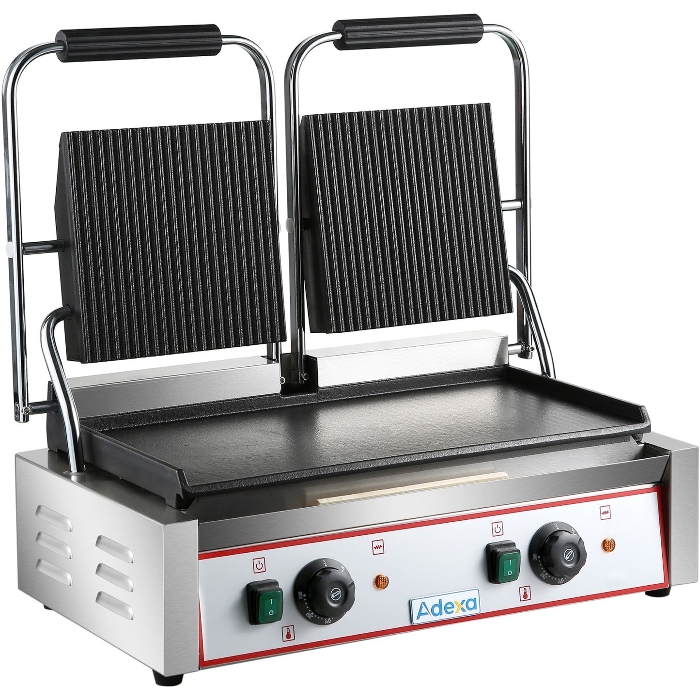 Heavy Duty Twin Panini Contact grill  Ribbed/Smooth 3.6kW Dual Zone |  HEG813A