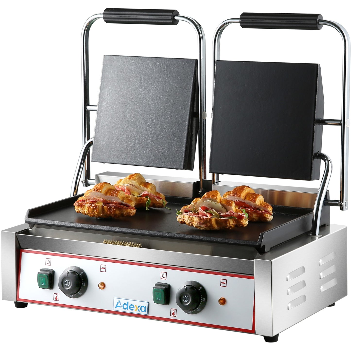 Heavy Duty Twin Panini Contact grill Smooth 3.6kW Dual Zone |  HEG813B