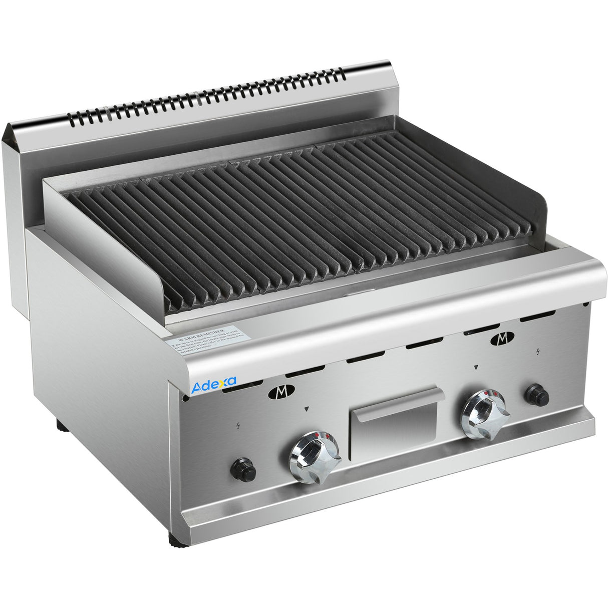 Commercial Gas Lava rock Grill 2 zones Countertop |  HGL607