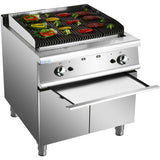 Professional Gas Lava Rock Grill With Cabinet Base 18k W 900mm Depth |  Hgl907