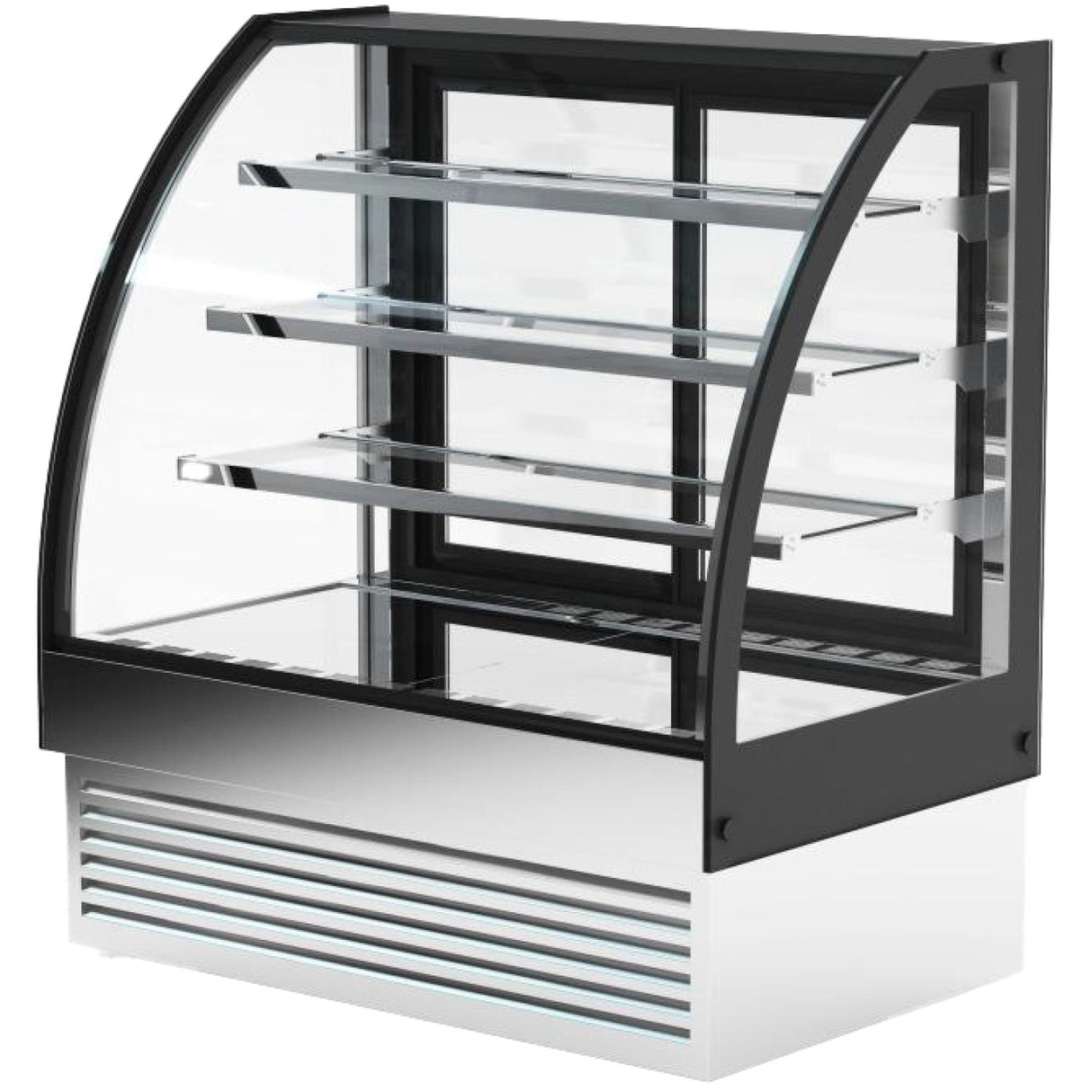 Commercial Upright Chilled Display Case 3 Glass Shelves 700x700x1300 Stainless Steel | Hl700 S3