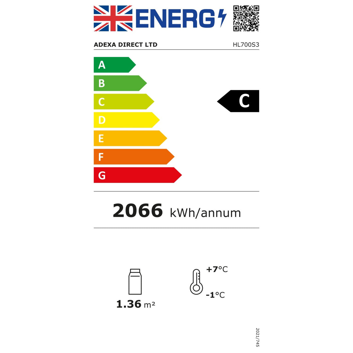 Commercial Upright Chilled Display Case 3 Glass Shelves 700x700x1300 Stainless Steel | Hl700 S3