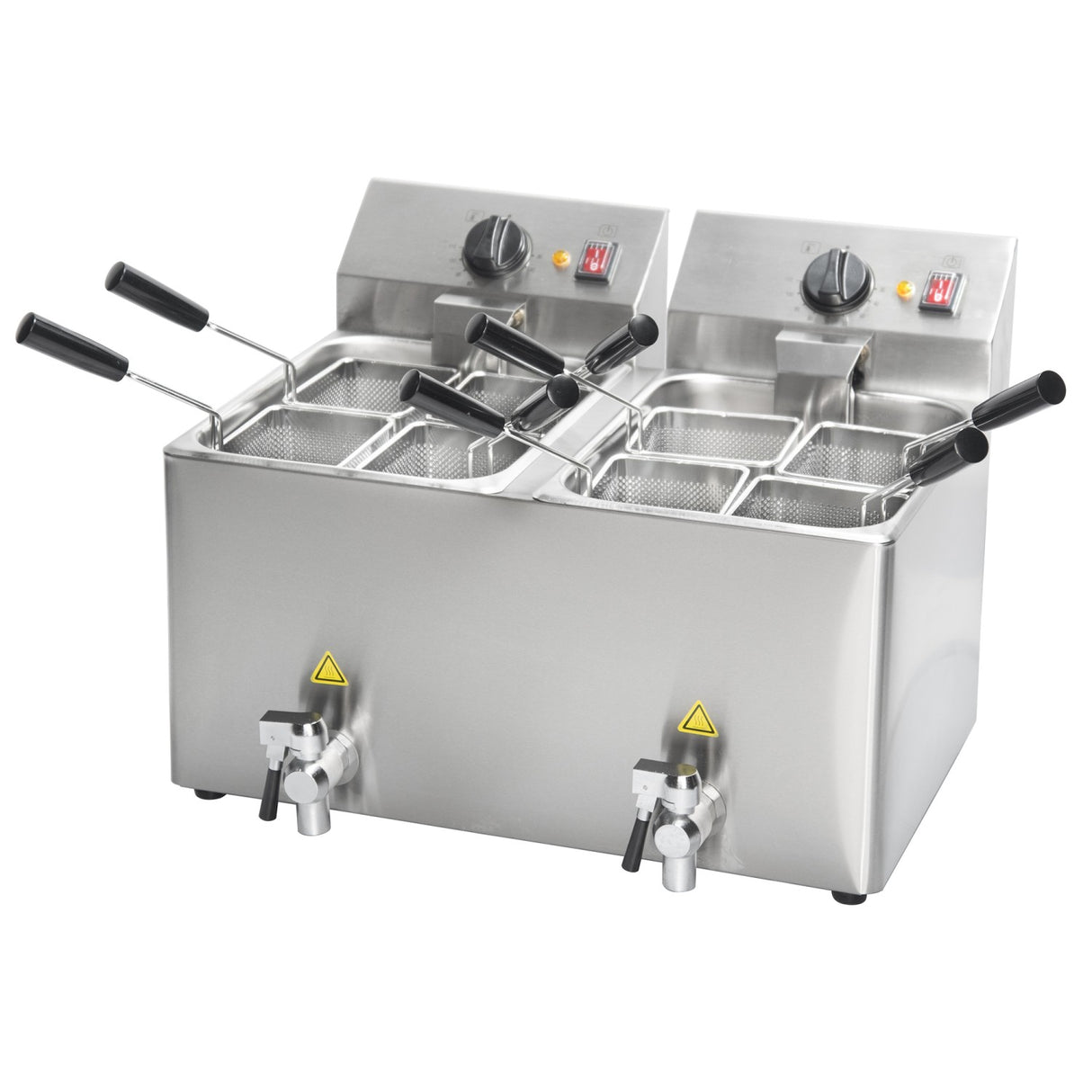 Commercial Electric 16 L Double Tank Table Top Pasta Boiler With 8 Baskets And 2 Drain Taps 748×475×455mm | Hp88 Ct