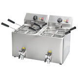 Commercial Electric 16 L Double Tank Table Top Pasta Boiler With 8 Baskets And 2 Drain Taps 748×475×455mm | Hp88 Ct